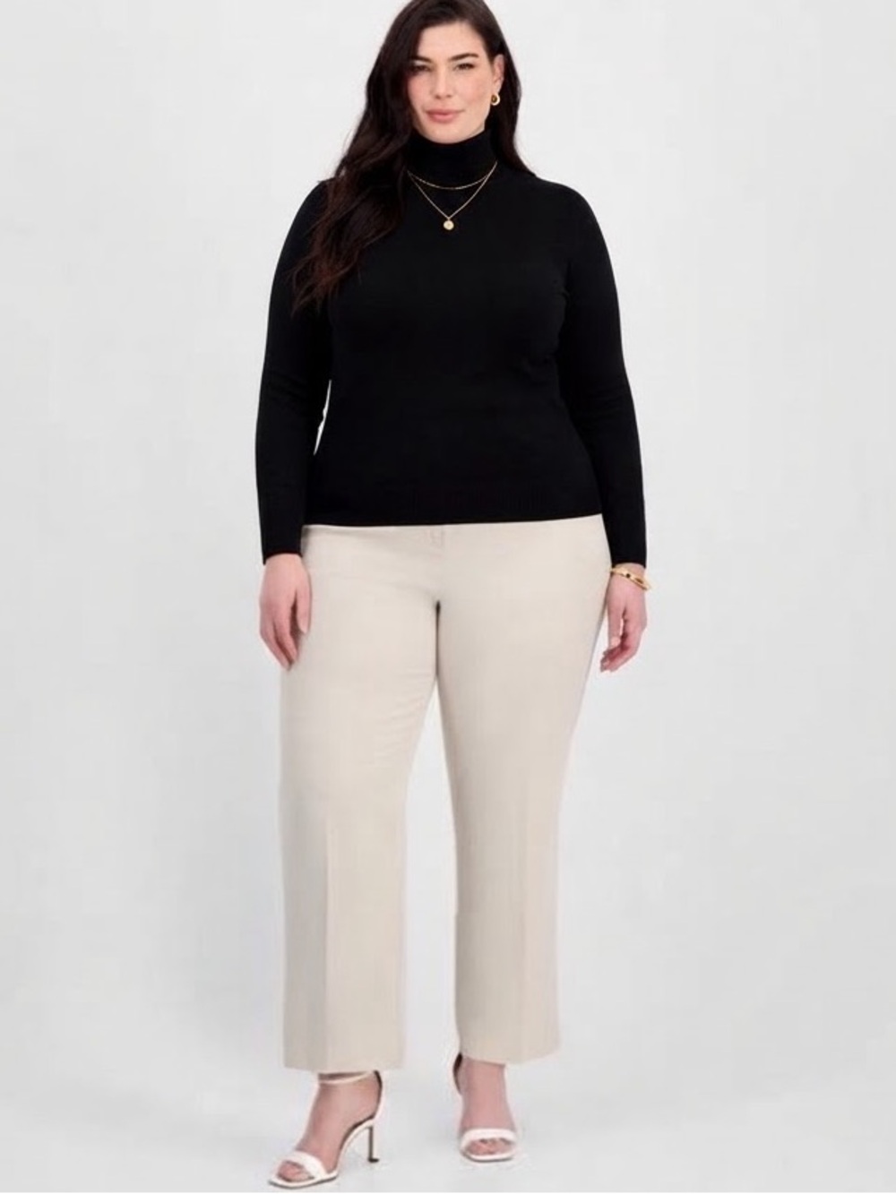 Cropped Wide-Leg Pants - Cream Classic Minimalist Quiet Luxury